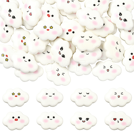 40Pcs 8 Styles Funny Opaque Resin Cabochons RESI-SC0036-69-1