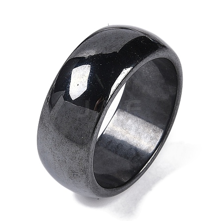 Magnetic Synthetic Hematite Finger Ring RJEW-A047-02E-1