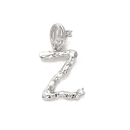 Rack Plating Brass Micro Pave Cubic Zirconia European Dangle Charms KK-L210-015P-Z-1