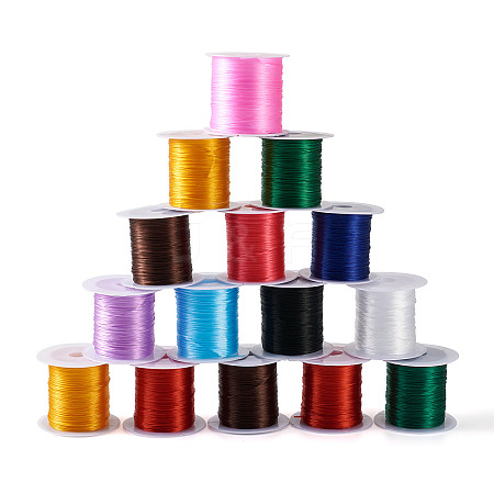 25 Rolls 12 Colors Flat Elastic Crystal String OCOR-PJ0001-010-1