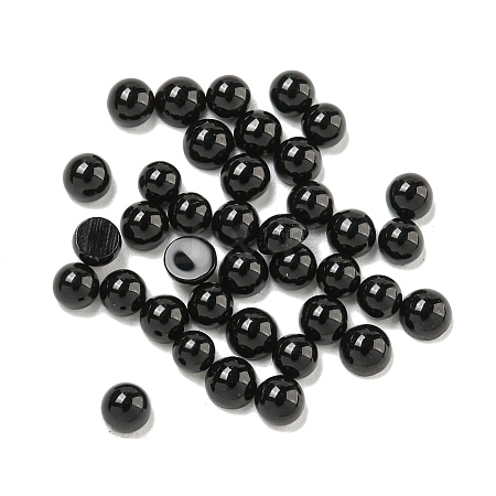 Natural Black Stone Cabochons G-Q173-01A-17-1