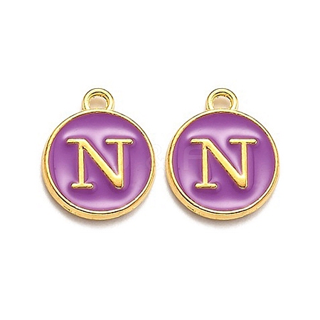 Golden Plated Alloy Enamel Charms LS-ENAM-Q437-12N-1