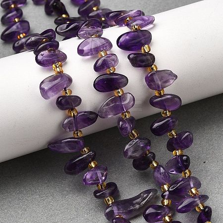 Natural Amethyst Beads Strands G-Z091-A13-1