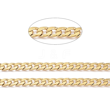 3.28 Feet Ion Plating(IP) 304 Stainless Steel Cuban Link Chains X-CHS-D032-02G-1