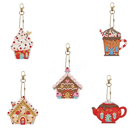 DIY Diamond Painting Keychain Kits DIAM-PW0010-68-20-1