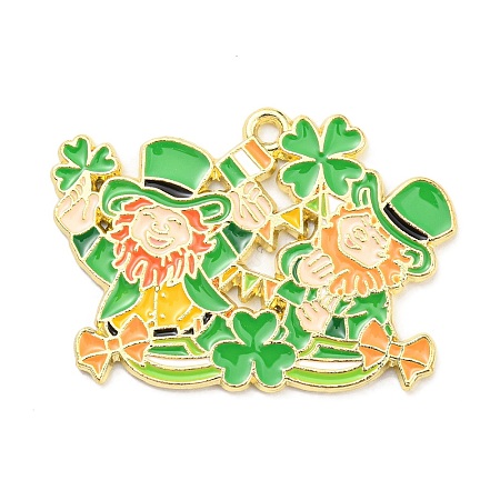 Saint Patrick's Day Alloy Enamel Pendants ENAM-P251-B05-LG-1