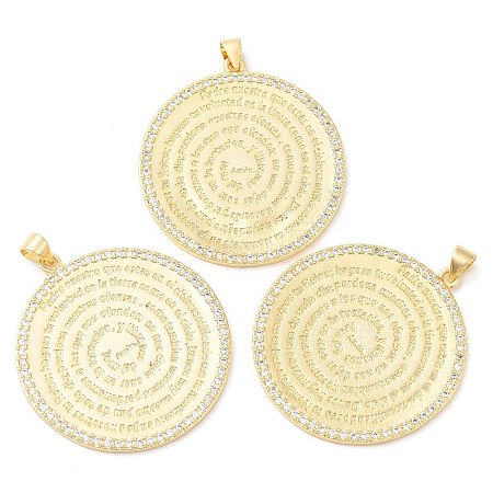 Brass with Cubic Zirconia Pendants X-KK-K332-16B-G-1