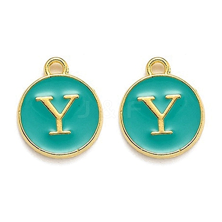 Golden Plated Alloy Enamel Charms X-ENAM-Q437-15Y-1