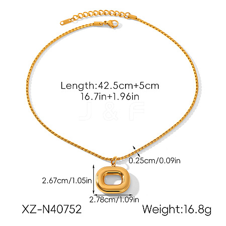 304 Stainless Steel Rectangle Pendant Necklaces WGB85DE-03-1