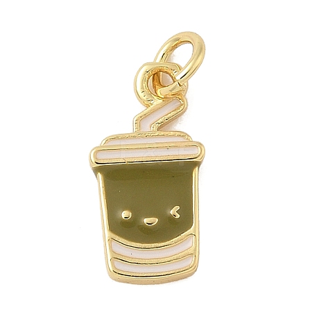 Brass Enamel Charms X-KK-C110-14B-02G-1