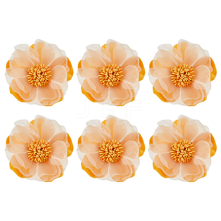 6Pcs Flower Cloth Brooches for Backpack Clothes Wedding Party JEWB-FH0002-38A-1