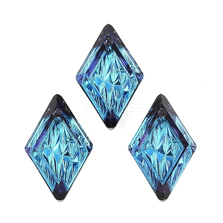 Embossed Glass Rhinestone Pendants GLAA-J101-04B-001BB-1