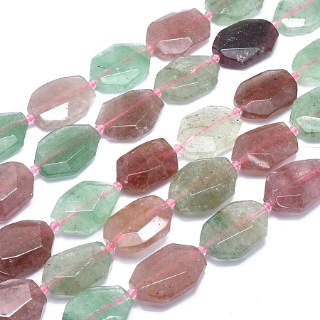 Natural Strawberry Quartz Beads Strands G-O179-F03-1