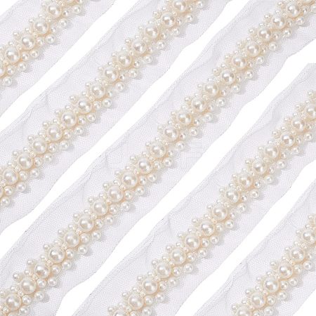 Fabric with Plastic Beads Ribbon OCOR-FG0001-29-1