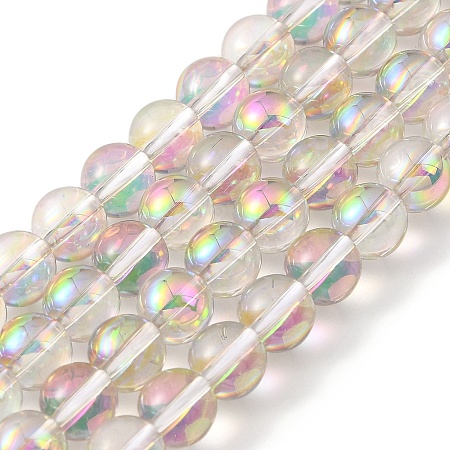 Transparent Electroplate Glass Beads Strands GLAA-T032-T6mm-C12-1