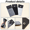   3Pcs 3 Colors PU Imitation Leather & Felt Slip-in Glasses Cases AJEW-PH0004-72-4