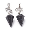 Natural Snowflake Obsidian Pendants G-O194-04-2