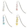 4Pcs 4 Style Butterfly Resin Charm Bookmarks with Natural Gemstone & Lampwork Beads AJEW-GO00001-1