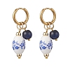 Oval 316 & 202 Stainless Steel Hoop Earrings EJEW-JE06734-02-3