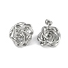 304 Stainless Steel Rose Stud Earrings EJEW-Z075-08P-2