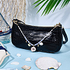 1Pc Handmade Porcelain & Natural Pearl & Shell Bag Extender Chains HJEW-SC0003-35-4