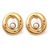 304 Stainless Steel Oval Stud Earrings STAS-Z112-11G-4