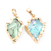 Electroplated Natural Quartz Crystal Pendants & Link G-H258-01-2