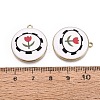 Printed Alloy Enamel Pendants ENAM-N072-03KCG-04-3