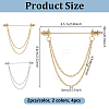 4Pcs 2 Colors Zinc Alloy Hanging Chain Brooch FIND-GA0008-67-2