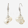 Electroplate Shell Beads Dangle Earrings EJEW-JE02896-01-1