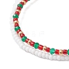 Christmas Glass Seed Beads & Glass Beads Multi-layered Bracelets BJEW-MZ00240-03-4