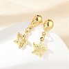 Star 304 Stainless Steel Dangle Stud Earrings EJEW-A125-61G-3