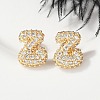 Brass Micro Pave Cubic Zirconia Stud Earrings EJEW-Z091-04G-Z-5