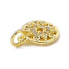 Brass Micro Pave Clear Cubic Zirconia Charms ZIRC-F132-28G-3