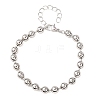 Brass Ball Link Chain Bracelets for Women BJEW-H640-02A-P-4