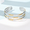 304 Stainless Steel Multi-layered Cuff Bangles for Women BJEW-G780-02GP-1