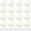 SOFPLATE 28Pcs Bowknot Shape Brass Earring Hook DIY-SP0001-06G-1