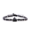 Natural Larvikite Braided Bead Bracelets for Women Men PW-WG825D4-05-1