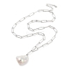 Anti-Tarnish 925 Sterling Silver with Pearl Pendant Necklaces STER-Z009-13P-1