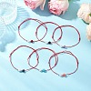 6Pcs Natural Gemstone Round Beads Braided Bracelets for Men Women BJEW-JB11753-1