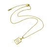 Ion Plating(IP) Rectangle with Initial Letter 304 Stainless Steel Pendant Necklace NJEW-R265-04G-D-3