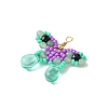 Beaded Butterfly Charms PALLOY-MZ00430-4