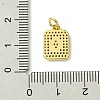 Rack Plating Brass Micro Pave Clear Cubic Zirconia Charms KK-G501-01Q-G-3