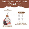 4 Pairs 4 Styles Cattle with Sunflower PU Imitation Leather Cow Tag Dangle Earrings for Women EJEW-TA0001-07-3