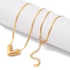 304 Stainless Steel Heart Pendant Snake Chain Necklaces NJEW-U026-08G-2