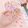 100Pcs 10 Colors Transparent Two Tone Spray Painted Glass Beads GLAA-ME0001-02-3