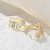 Brass Clear Cubic Zirconia Hoop Earrings EJEW-Q014-17G-5