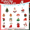 15Pcs 15 Styles Christmas Theme Opaque Resin Pendants RESI-YW0001-90-2