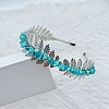 Synthetic Turquoise Chip Hair Bands PW-WG55675-03-1