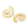 Feather Shape PVD Vacuum Plating 304 Stainless Steel Stud Earrings for Women EJEW-C120-06G-2